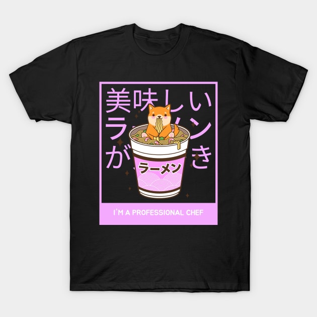 cut dog professional chef ramen T-Shirt by tedd